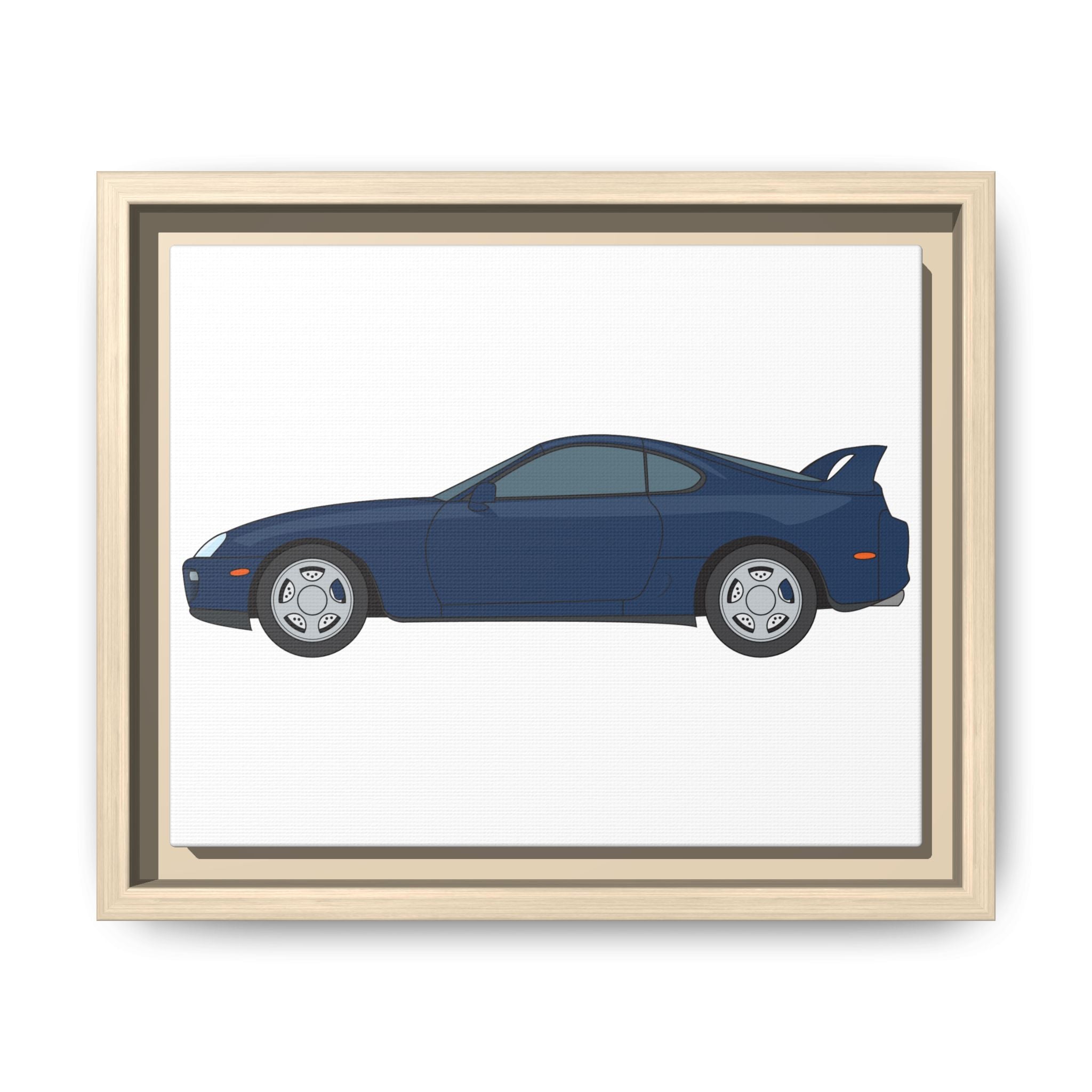 Toyota Supra MK4 Royal Sapphire Art Print — Framed Matte Canvas Wall Decor