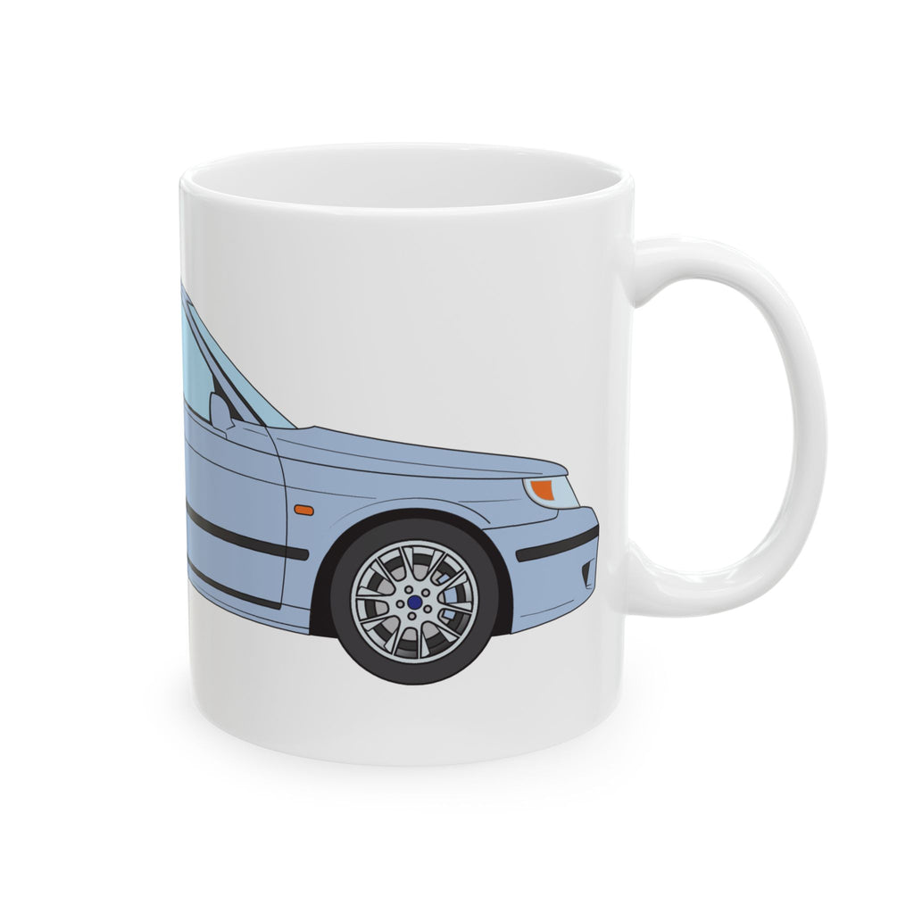 Saab 9-5 OG Aero Wagon Ice Blue — Ceramic Mug — Coffee Cup (11oz & 15oz)