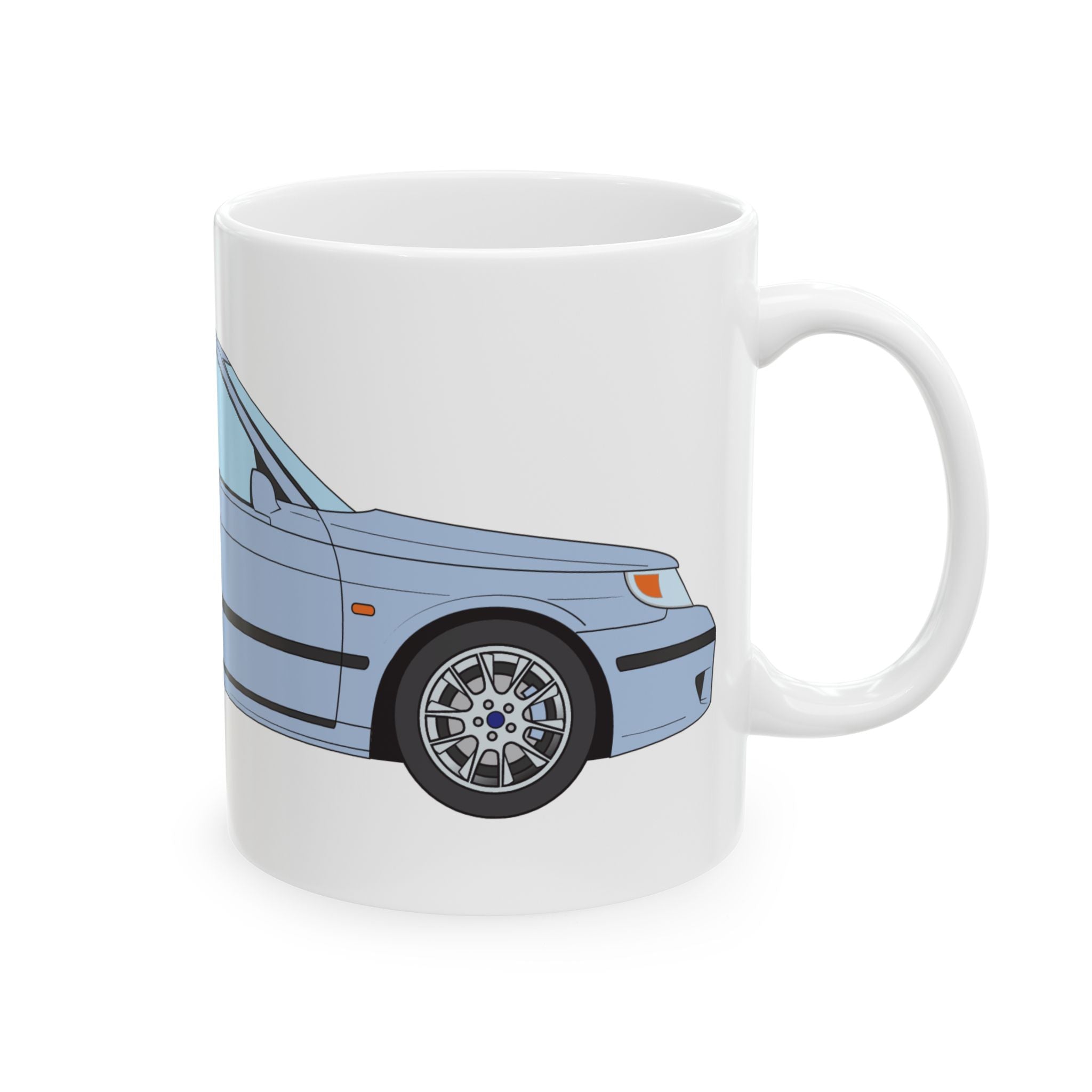 Saab 9-5 OG Aero Wagon Ice Blue — Ceramic Mug — Coffee Cup (11oz & 15oz)