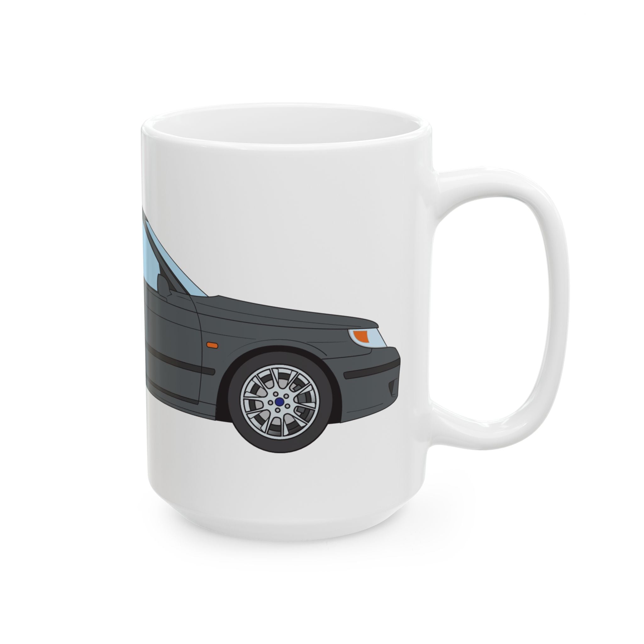 Saab 9-5 OG Aero Wagon Steel Grey — Ceramic Mug — Coffee Cup (11oz & 15oz)