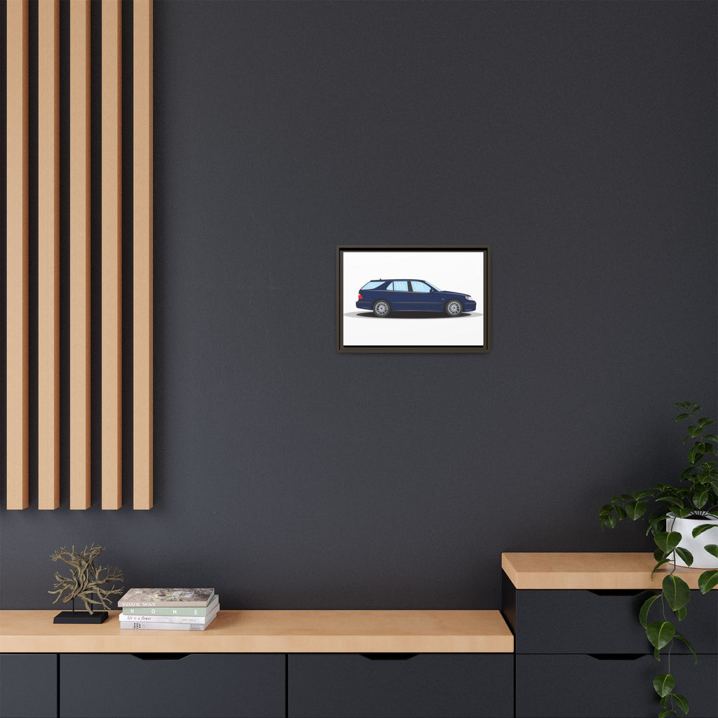 Saab 9-5 OG Aero Wagon Midnight Blue Art Print — Framed Matte Canvas Wall Decor