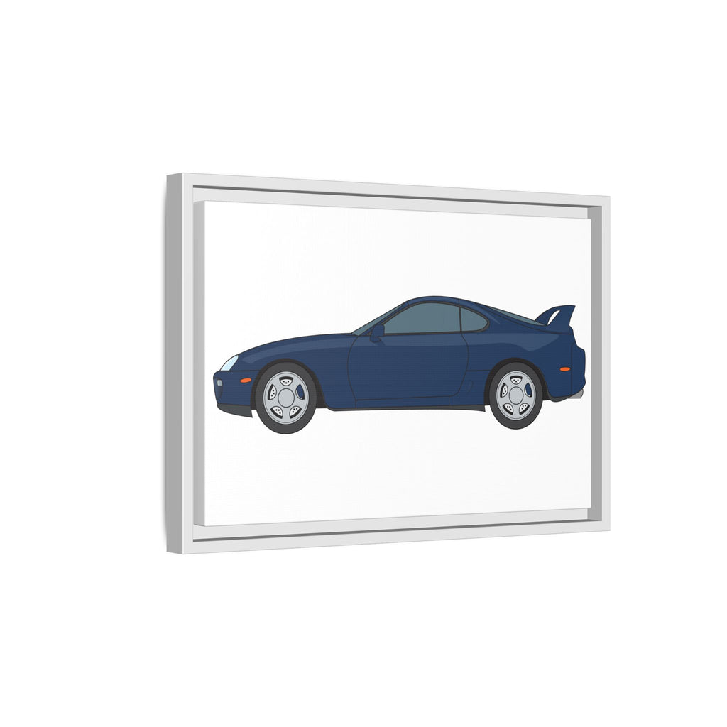 Toyota Supra MK4 Royal Sapphire Art Print — Framed Matte Canvas Wall Decor