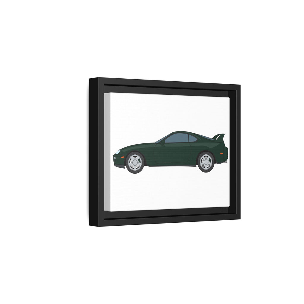Toyota Supra MK4 Dark Green Mica Art Print — Framed Matte Canvas Wall Decor