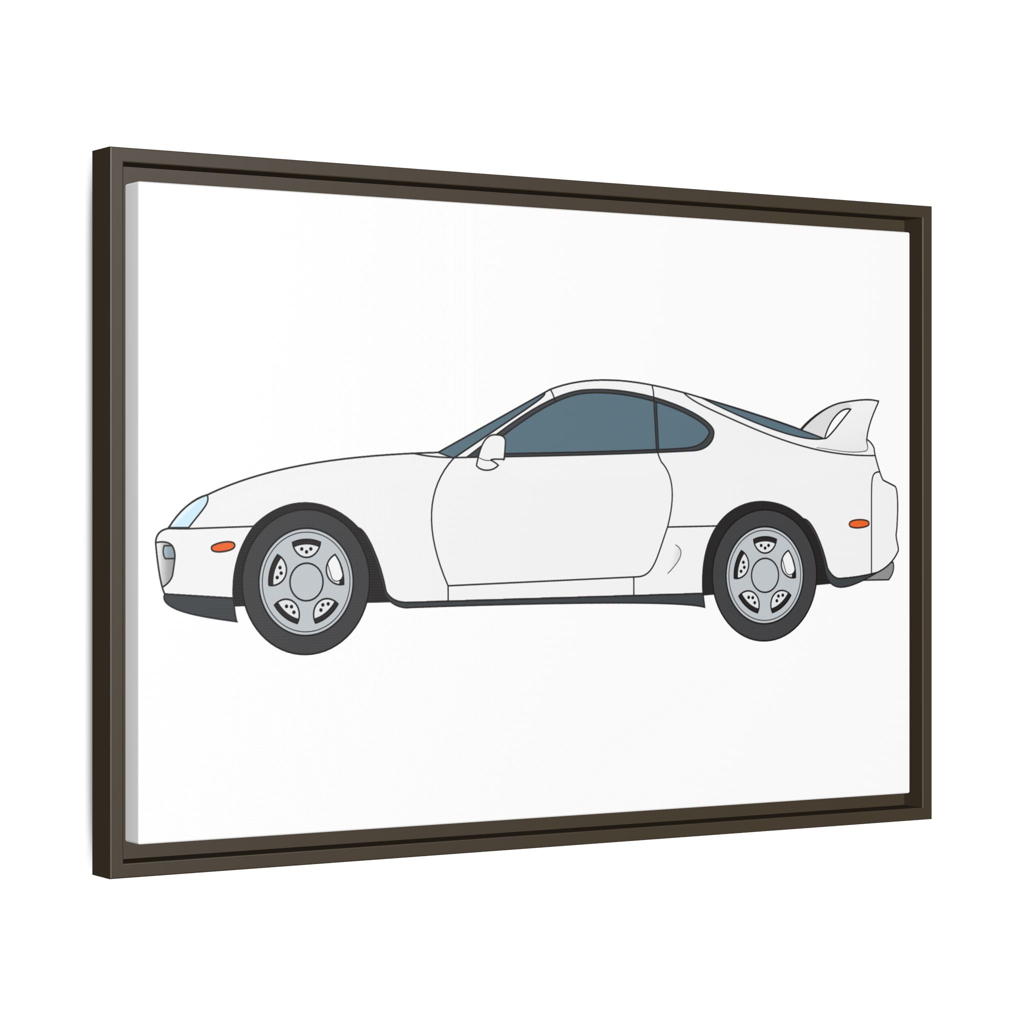 Toyota Supra MK4 Super White ll Art Print — Framed Matte Canvas Wall Decor