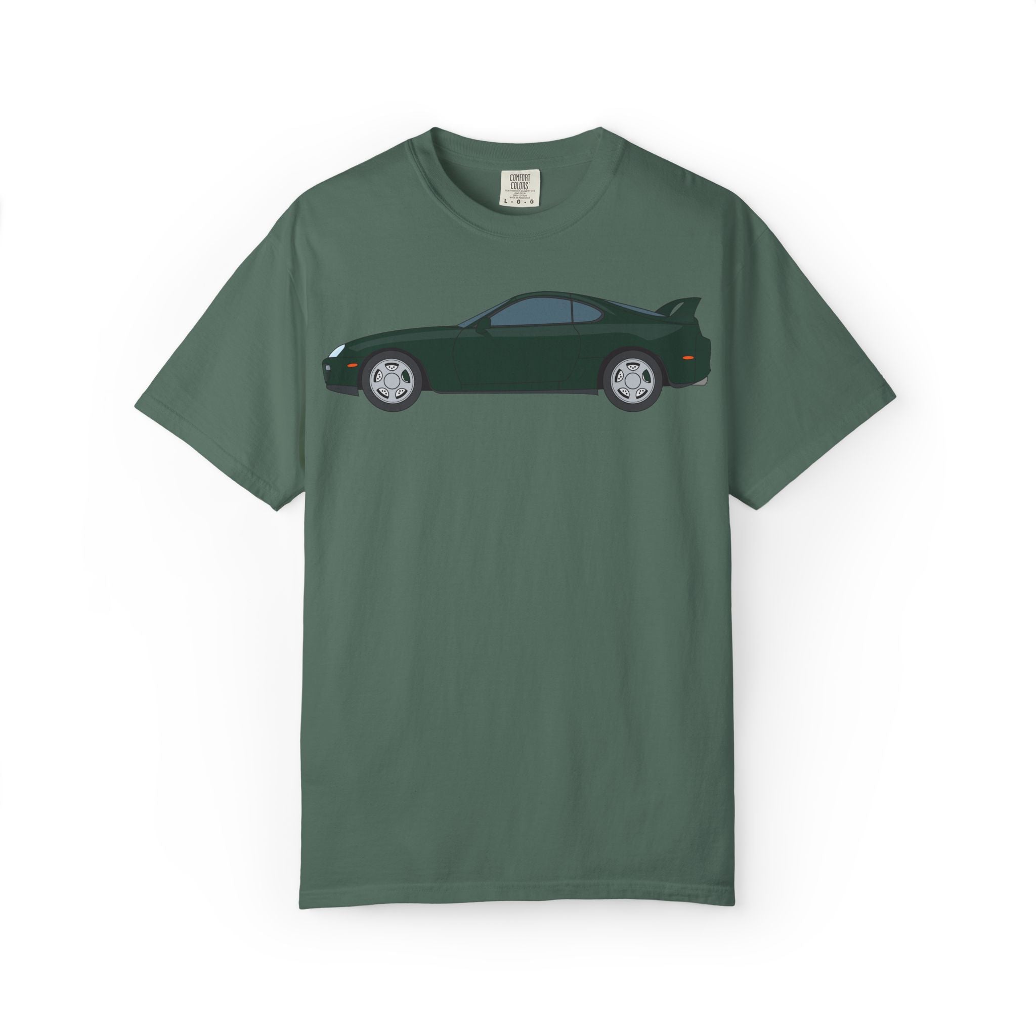Toyota Supra MK4 Dark Green Mica  — T-Shirt — Retro Car Graphic Tee