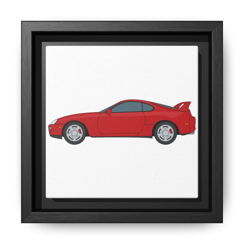 Toyota Supra MK4 Super Red ll Art Print — Framed Matte Canvas Wall Decor