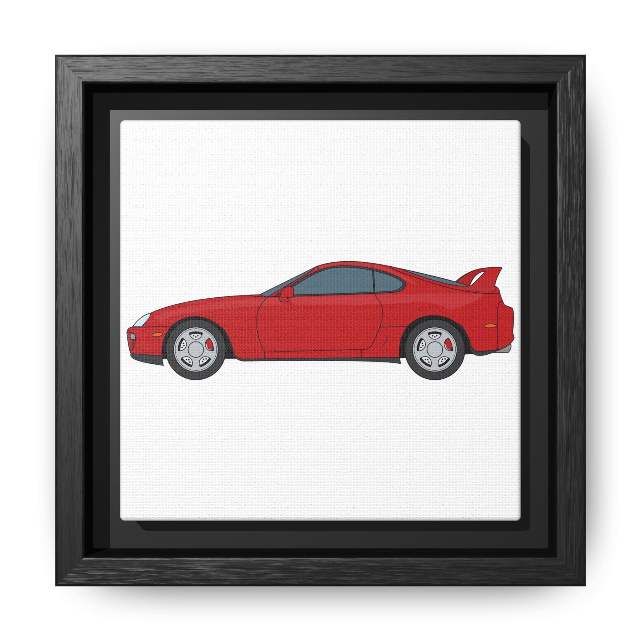 Toyota Supra MK4 Super Red ll Art Print — Framed Matte Canvas Wall Decor