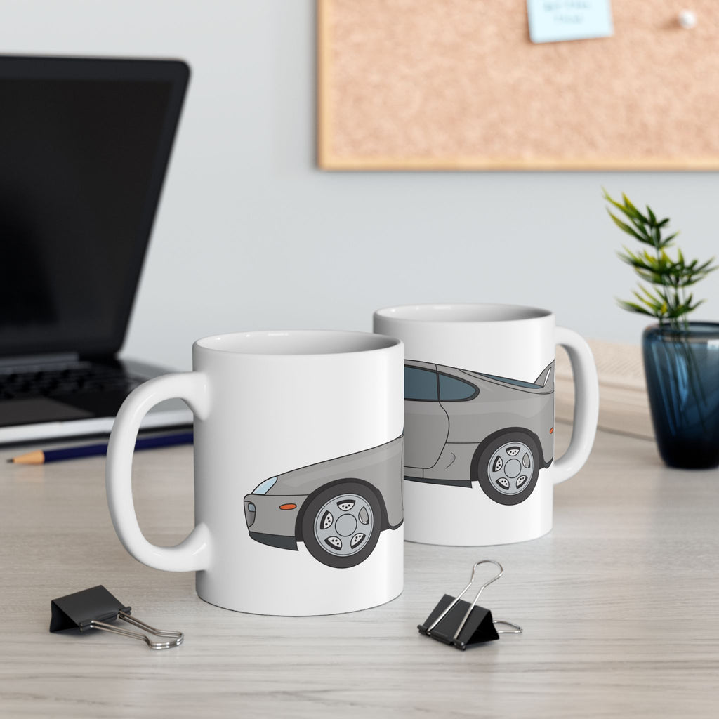 Toyota Supra MK4 – Silver Metallic Ceramic Mug