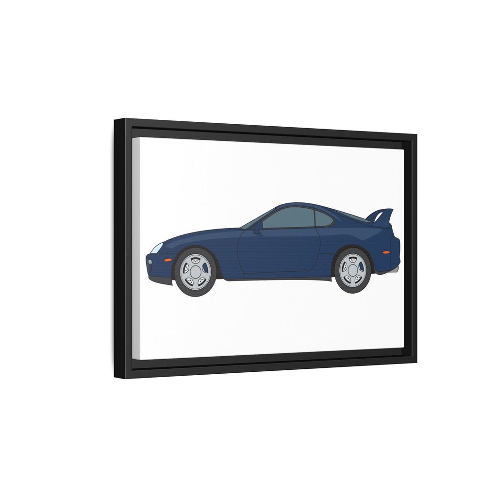 Toyota Supra MK4 Royal Sapphire Art Print — Framed Matte Canvas Wall Decor