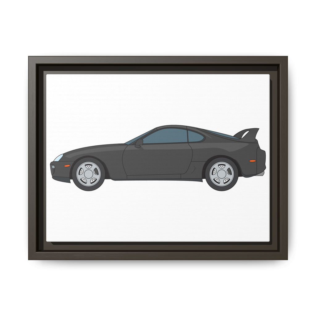 Toyota Supra MK4 Anthracite Art Print — Framed Matte Canvas Wall Decor