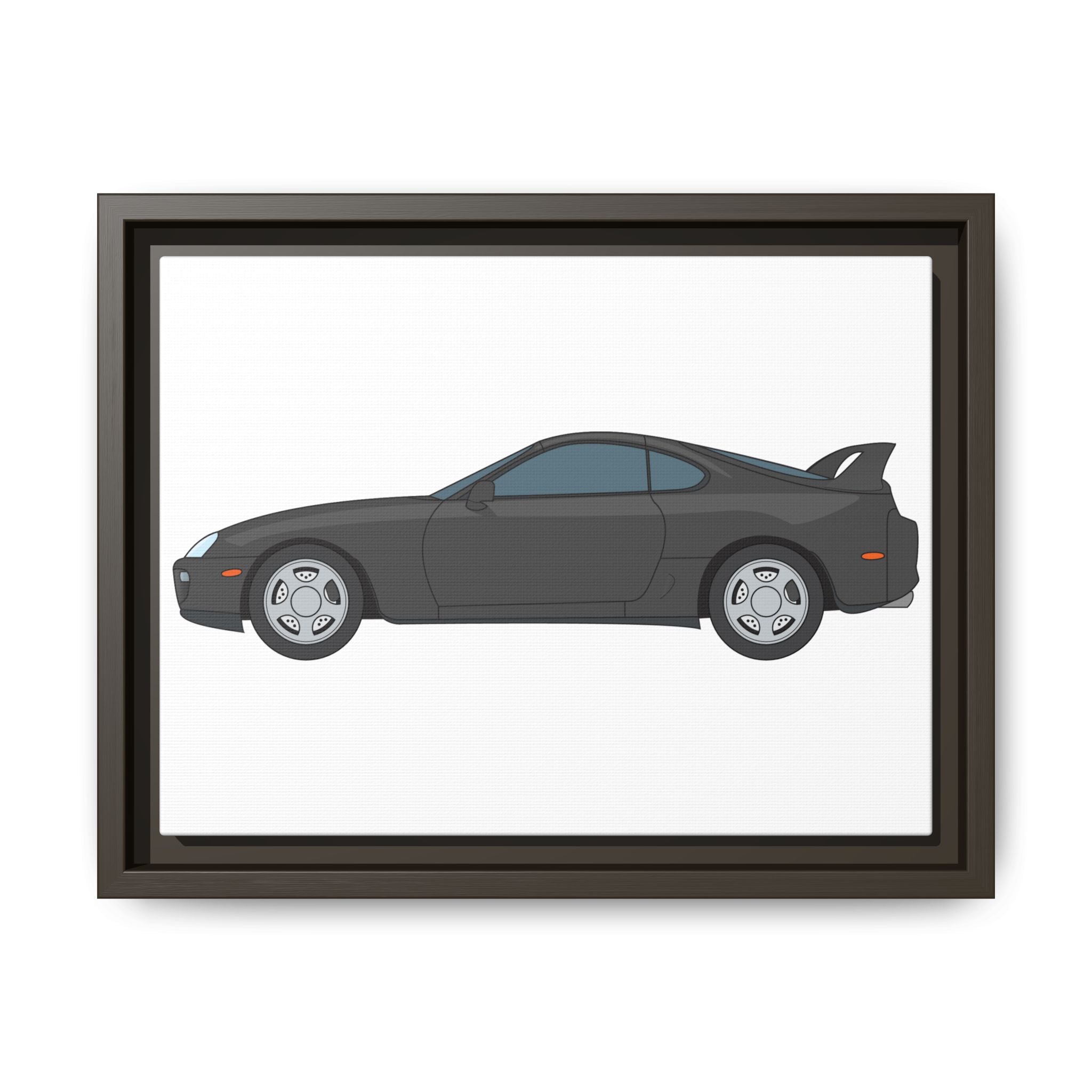 Toyota Supra MK4 Anthracite Art Print — Framed Matte Canvas Wall Decor