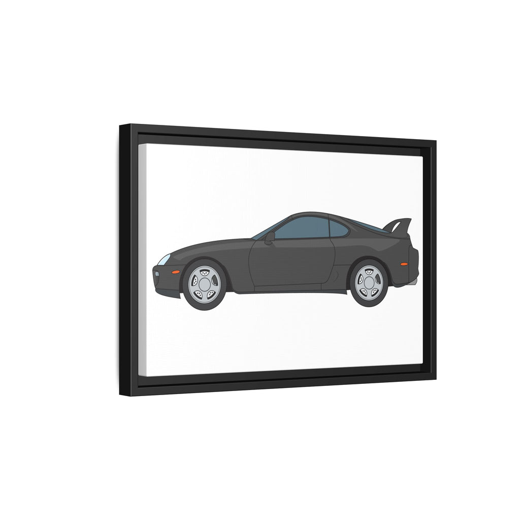 Toyota Supra MK4 Anthracite Art Print — Framed Matte Canvas Wall Decor