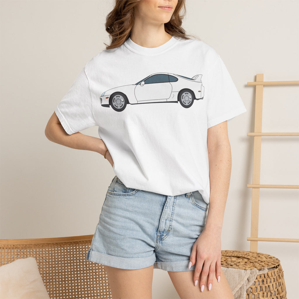 Toyota Supra MK4 Super White ll  — T-Shirt — Retro Car Graphic Tee