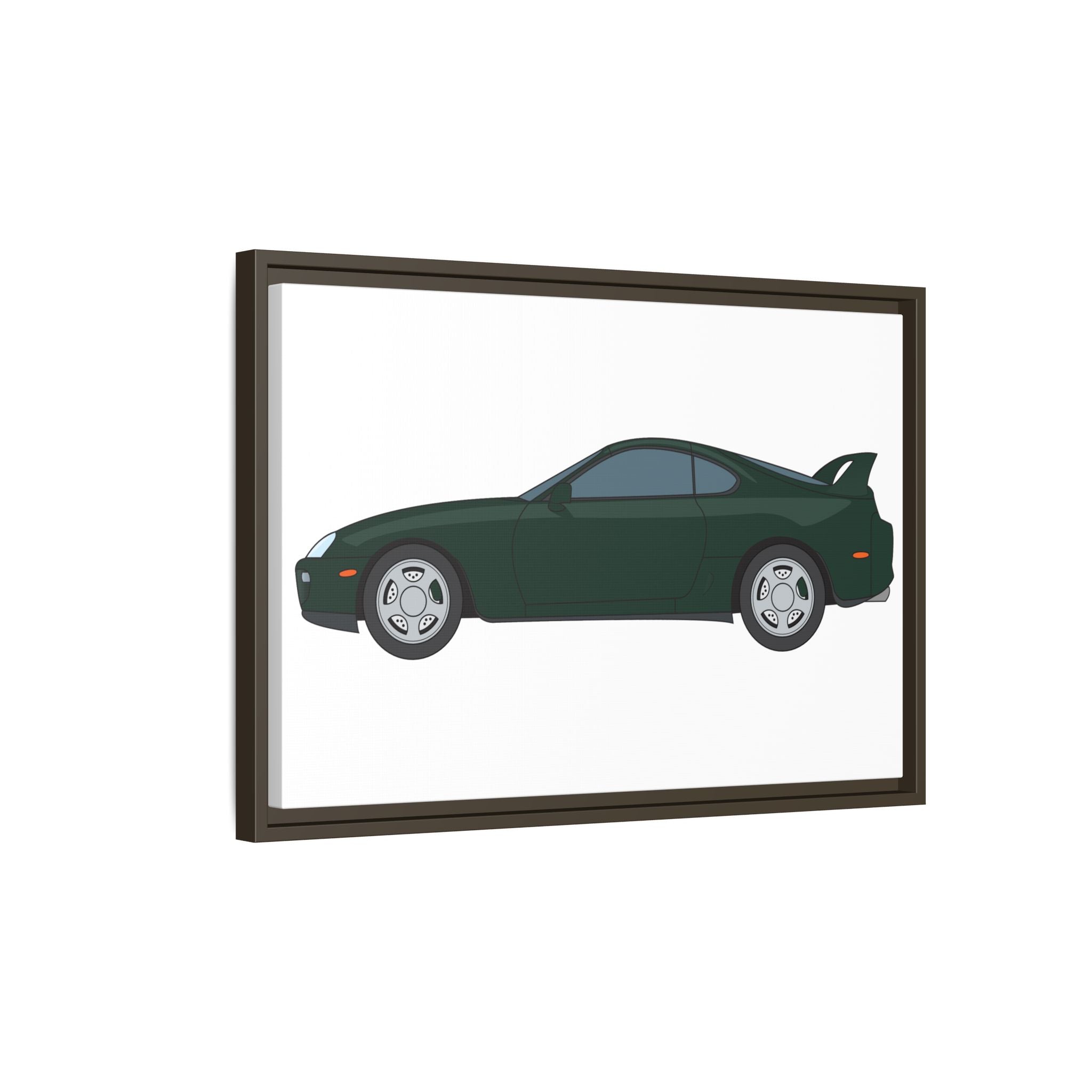 Toyota Supra MK4 Dark Green Mica Art Print — Framed Matte Canvas Wall Decor