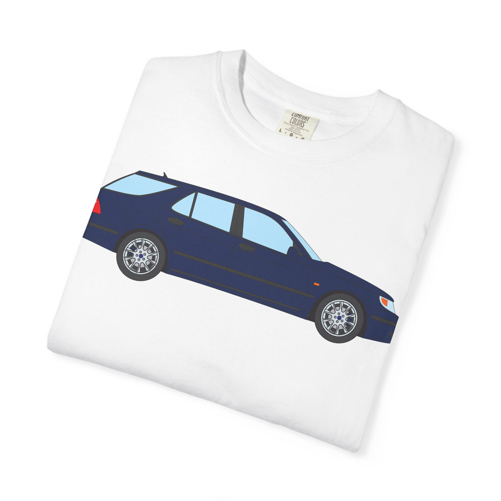 Saab 9-5 OG Aero Wagon Midnight Blue  — T-Shirt — Retro Car Graphic Tee
