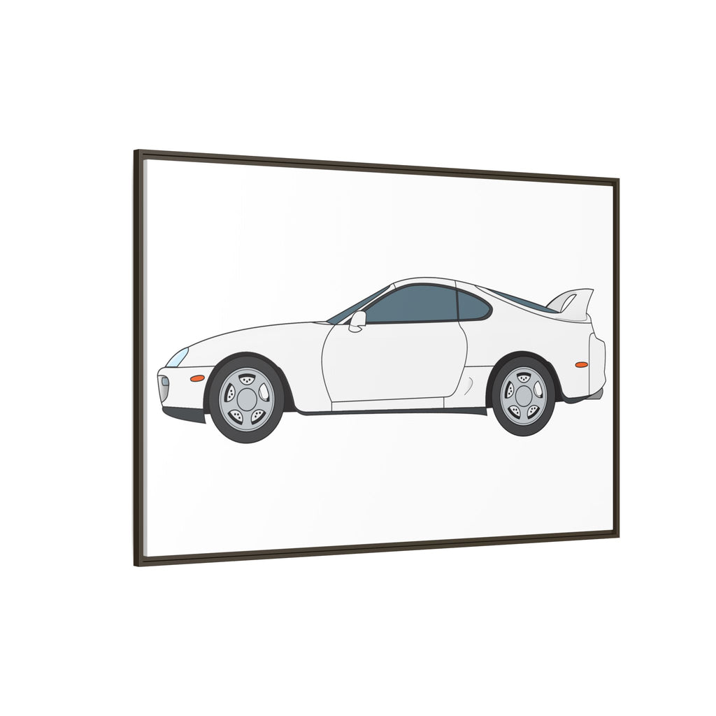Toyota Supra MK4 Super White ll Art Print — Framed Matte Canvas Wall Decor