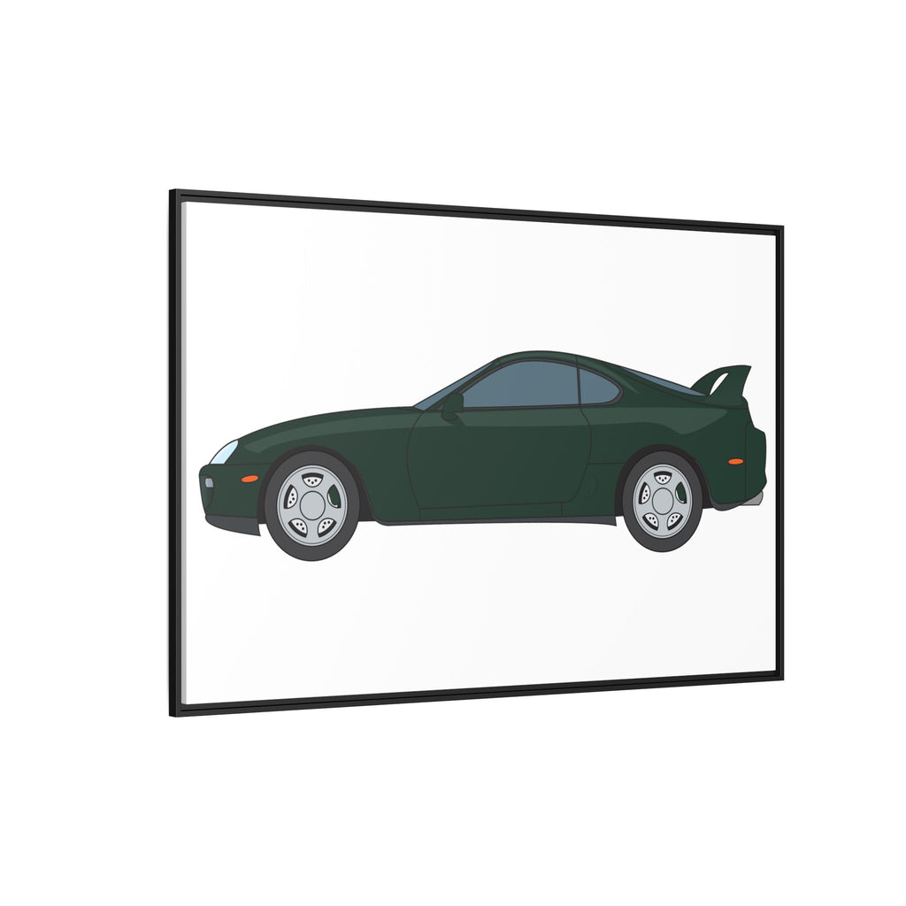 Toyota Supra MK4 Dark Green Mica Art Print — Framed Matte Canvas Wall Decor