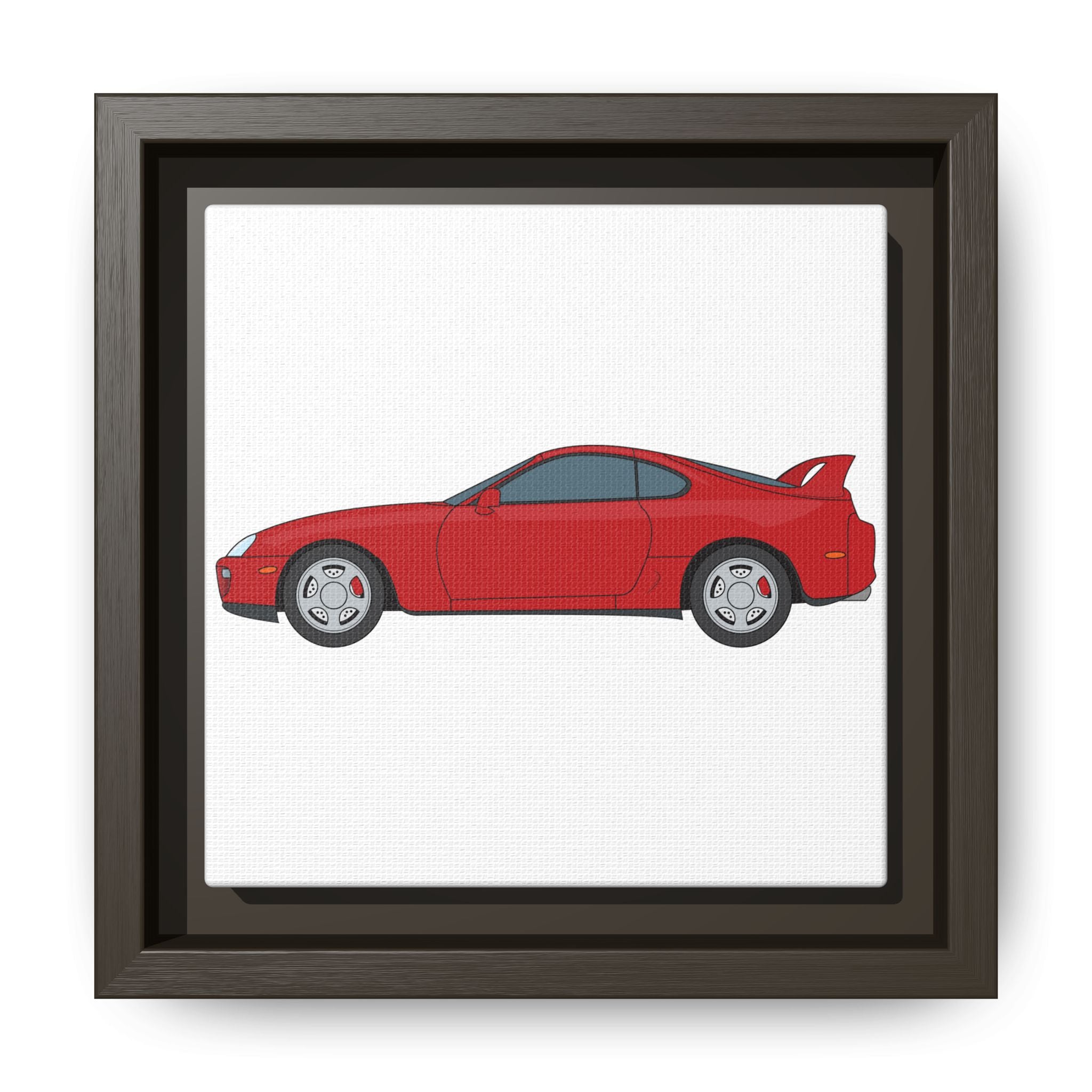 Toyota Supra MK4 Super Red ll Art Print — Framed Matte Canvas Wall Decor