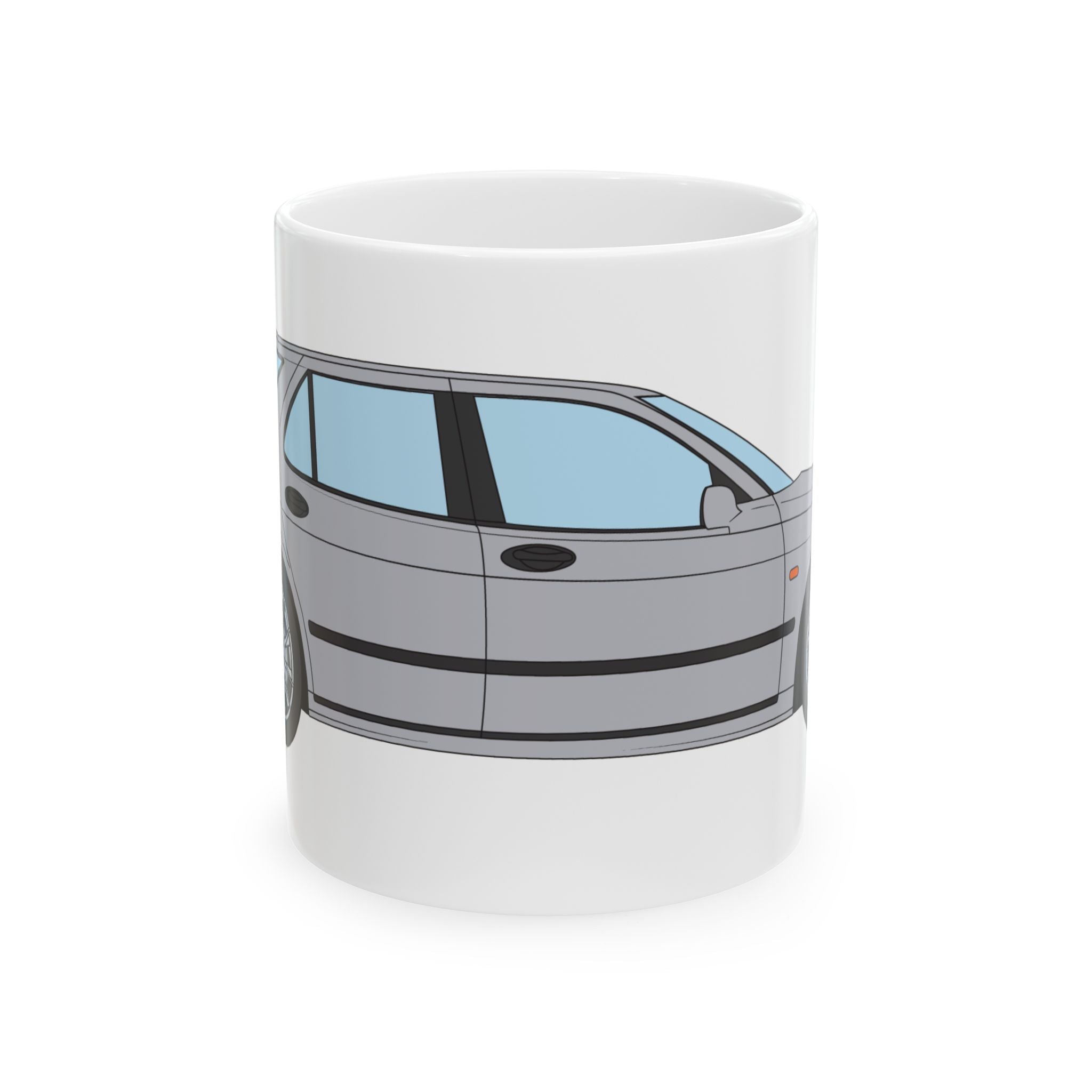 Saab 9-5 OG Aero Wagon Silver Metallic — Ceramic Mug — Coffee Cup (11oz & 15oz)