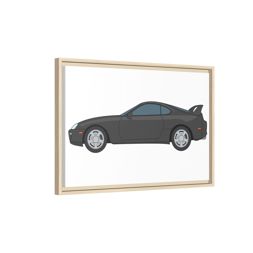 Toyota Supra MK4 Anthracite Art Print — Framed Matte Canvas Wall Decor