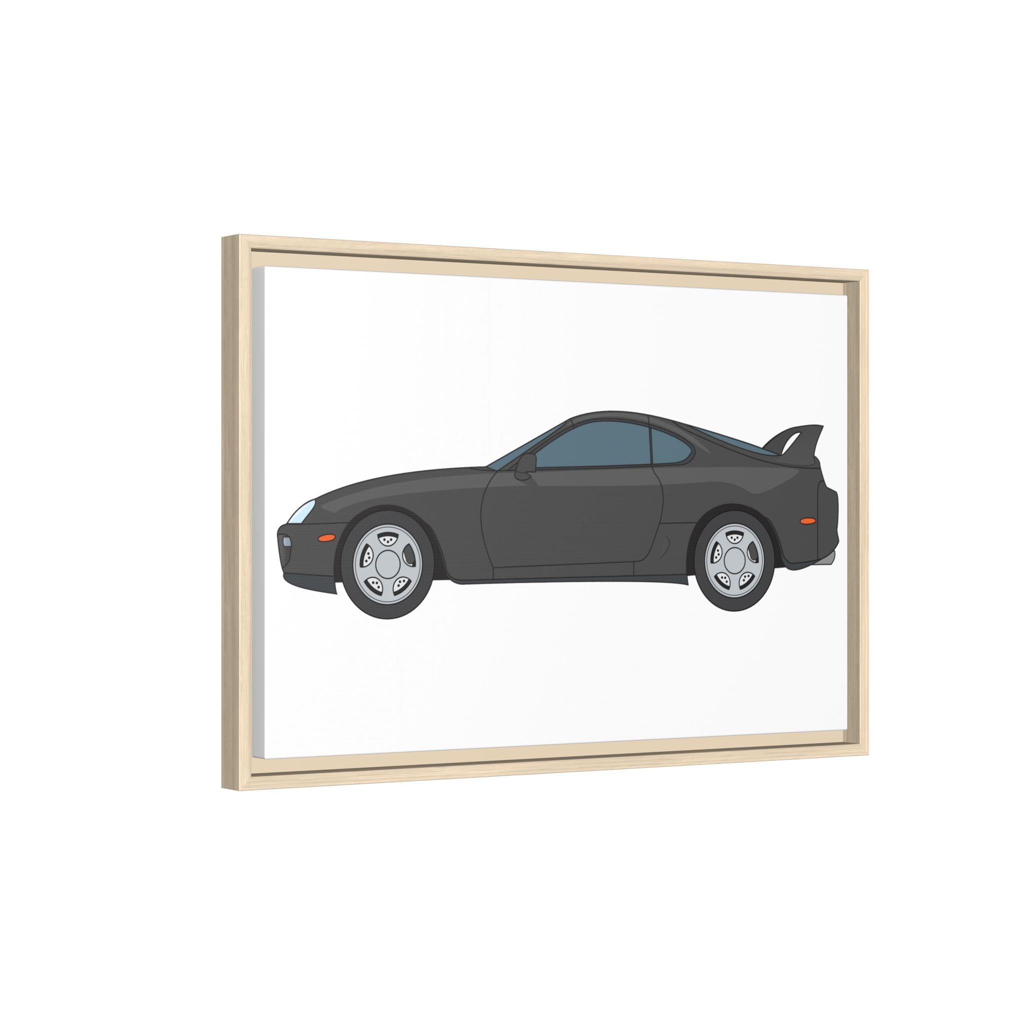 Toyota Supra MK4 Anthracite Art Print — Framed Matte Canvas Wall Decor
