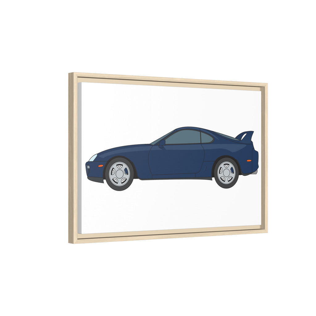 Toyota Supra MK4 Royal Sapphire Art Print — Framed Matte Canvas Wall Decor