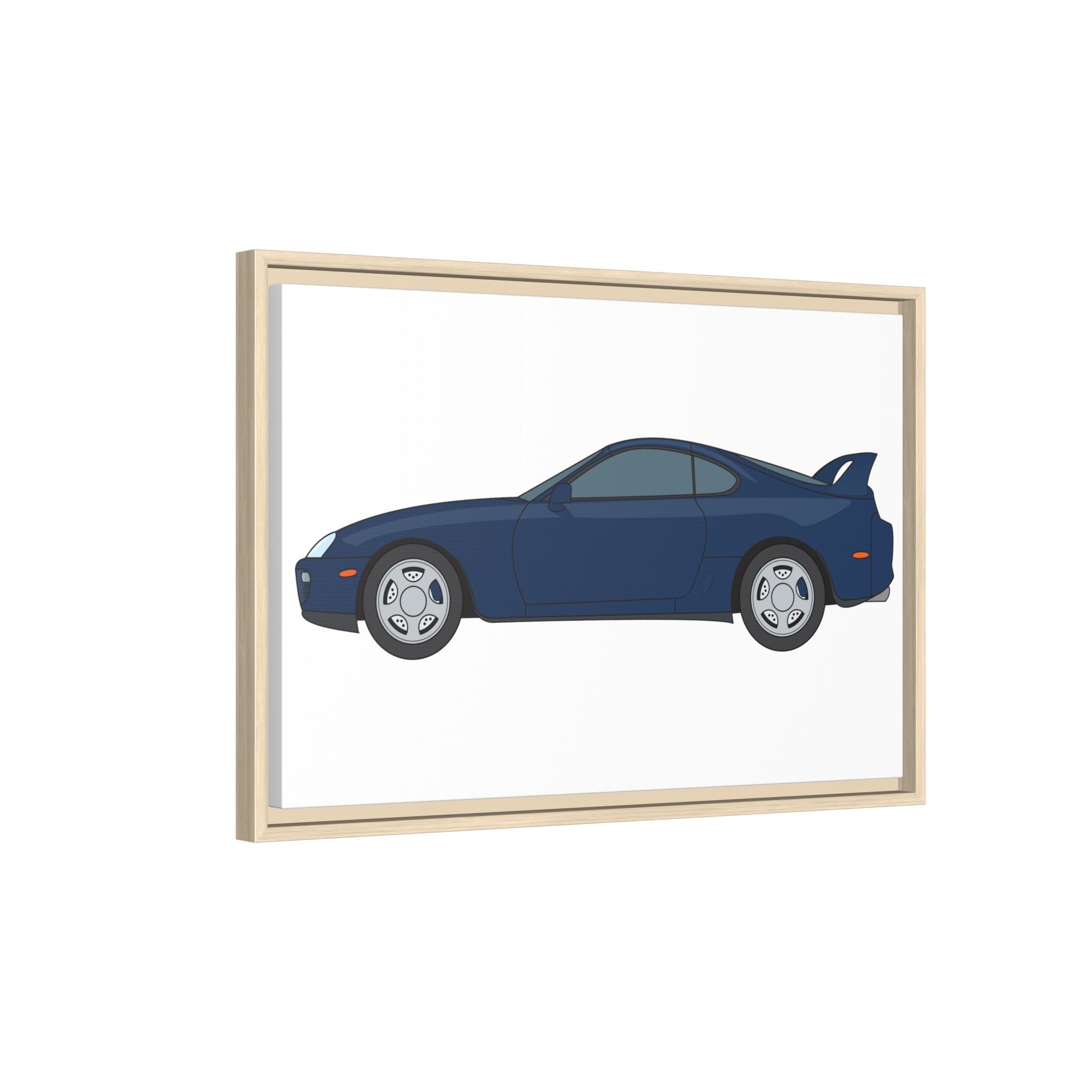 Toyota Supra MK4 Royal Sapphire Art Print — Framed Matte Canvas Wall Decor