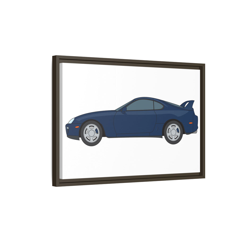 Toyota Supra MK4 Royal Sapphire Art Print — Framed Matte Canvas Wall Decor