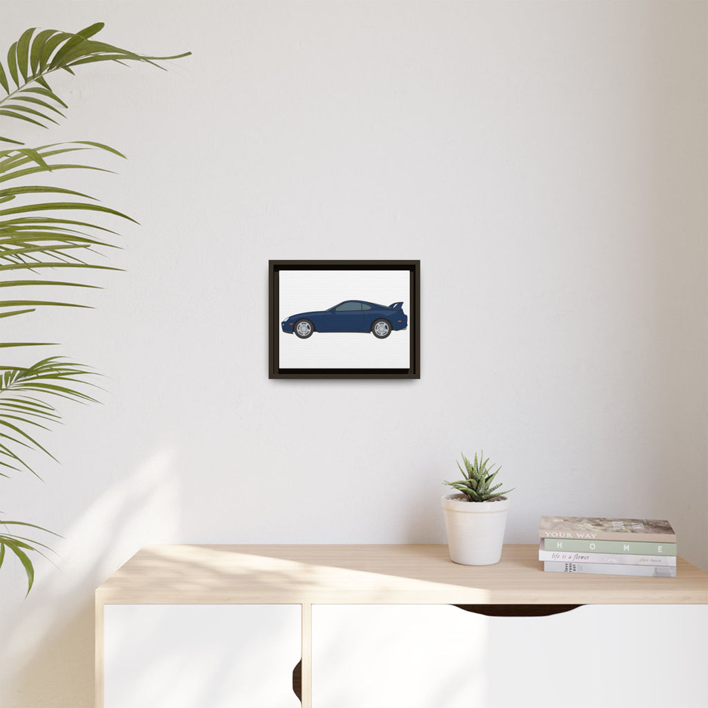 Toyota Supra MK4 Royal Sapphire Art Print — Framed Matte Canvas Wall Decor