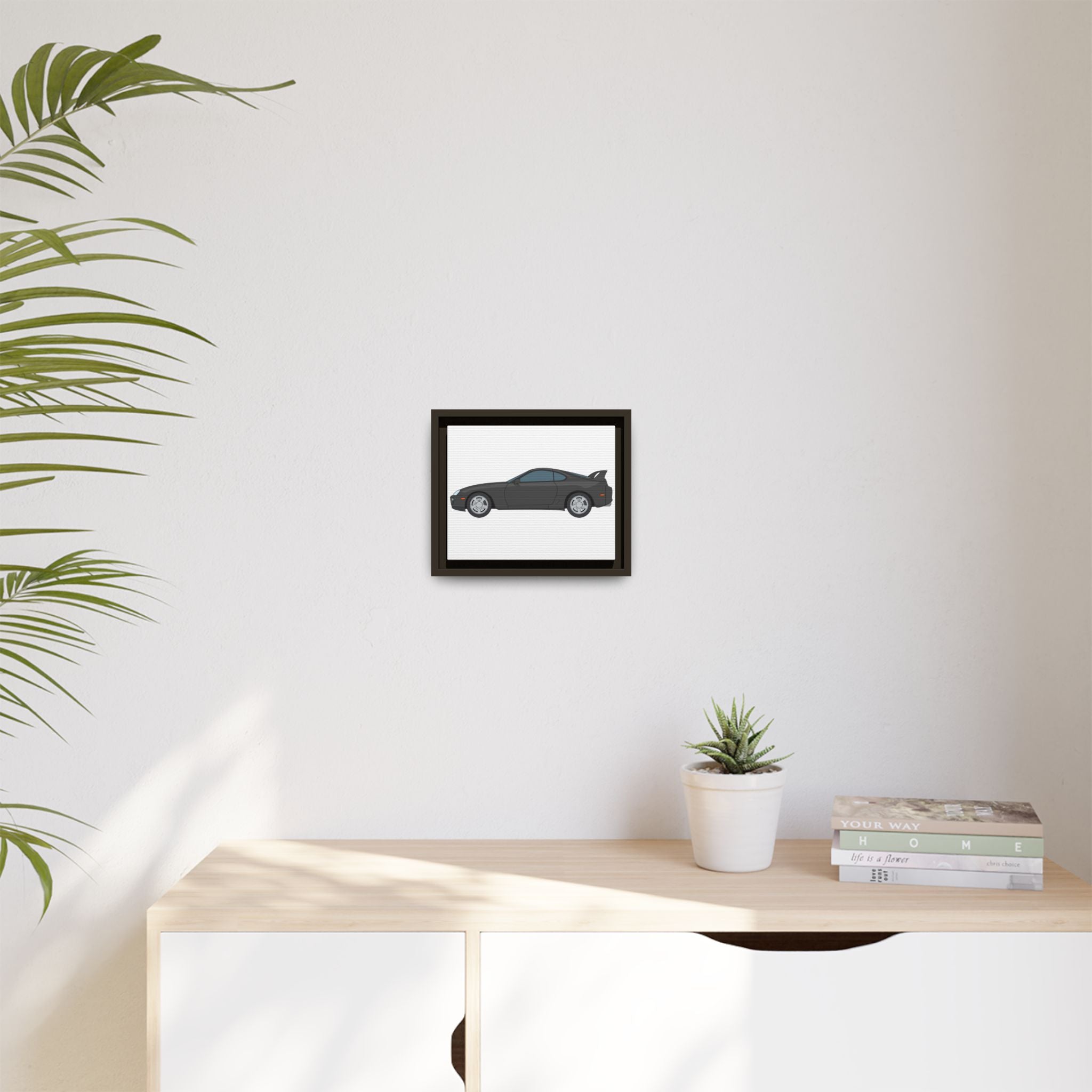 Toyota Supra MK4 Anthracite Art Print — Framed Matte Canvas Wall Decor